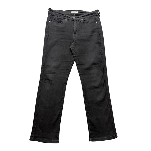 Levi's Denim - Levis Classic Straight Jeans Womens 8 Short Black Dark Wash Mid Rise Stretch